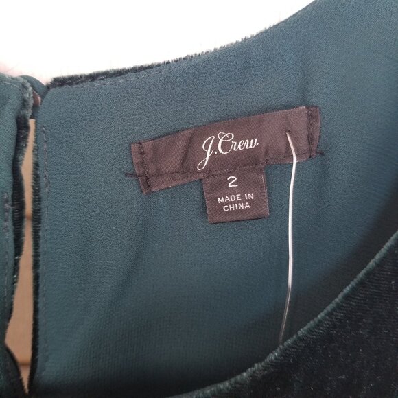 J. Crew Velvet Green Tank Top Size 2 NWT - Picture 5 of 10